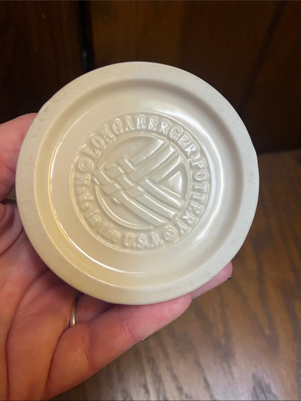 Cream Ceramic Longaberger Soap/Lotion Bottle Without Pump - Picture 2 of 4